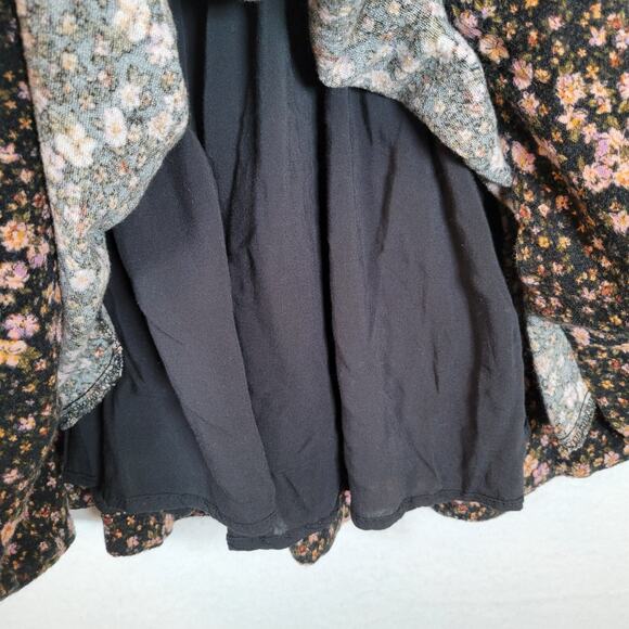 Free People Womens This Is Everything Floral Smocked Mini Dress Size Small Black - Picture 7 of 15